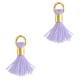 Ibiza style mini Tassel 0.7cm Gold-charmed violet